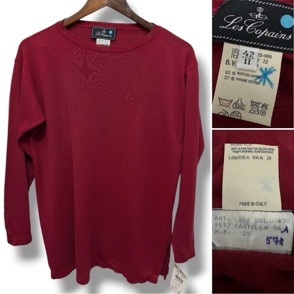 Les Copains Sweaters - 440 Les Copains | NWT $318 Italian Burgundy Knit Sweater (Size EU 42/M)
